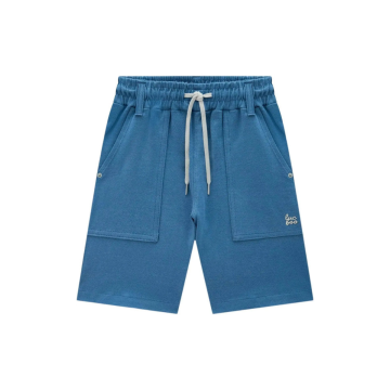 Bermuda em Malha Fisch com Elastano Azul Sandero Lucboo
