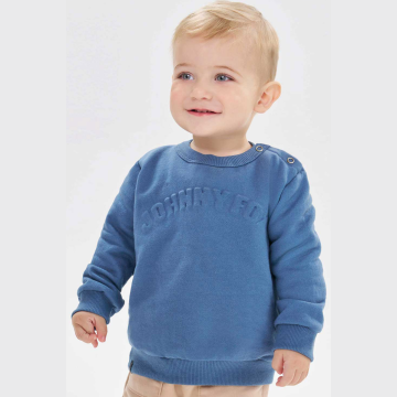 Blusao em Moletom Com Pelucia Azul 3 Anos