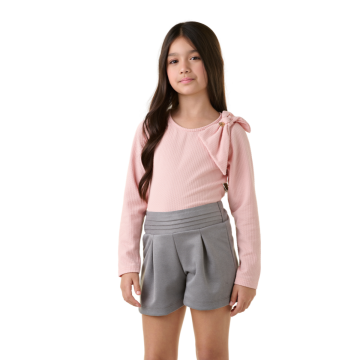 CONJ SHORTS PREGAS E BLUSA 2172