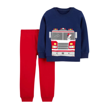Conjunto longo de moletom bebê 2 peças Bombeiro multicor Carter's