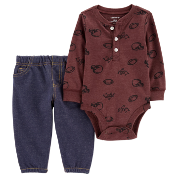 Conjunto longo bebê 2 peças  Futebol - Carter's 24M