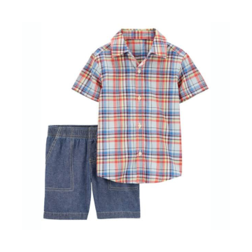 Conjunto infantil xadrez multicor Carter's