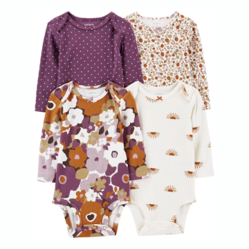 Kit body ML flores roxo | Carter's