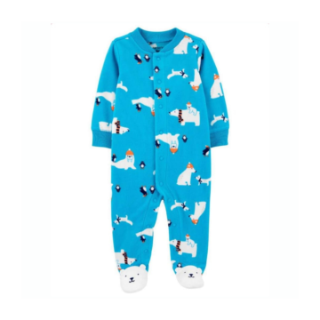 Macacão bebê de fleece urso polar azul 6M Carter's