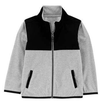 Jaqueta Microfleece Carter's Preta-Cinza 2 Anos