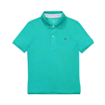 Polo sólida turquesa Tommy Hilfiger