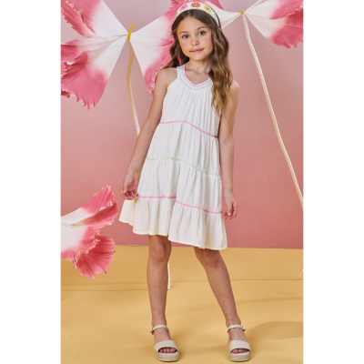 Vestido em Viscose Off White 82962